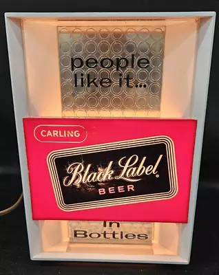 VINTAGE 1960's CARLING Black Label BEER Lighted Sign People Like It In Bottles • $89.99