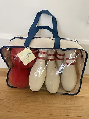 Pottery Barn Kids Foam Bowling Set W/ Clear Plastic Carry Case • $50