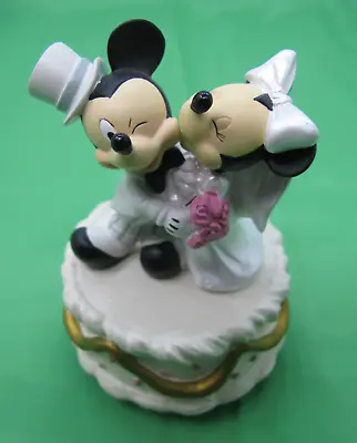 Mickey & Minnie Mouse Wedding Musical Figurine Bride & Groom Disney #19515 • $44.95