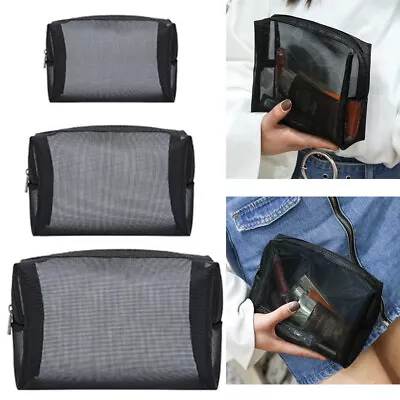 Toiletry Bag Mesh Cosmetic Makeup Pouch Portable Travel Storage Organizer Case • £2.39