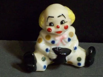 Vintage Clown Top Hat Sitting Porcelain Figurine Small Circus Ceramic Miniature • $12.99