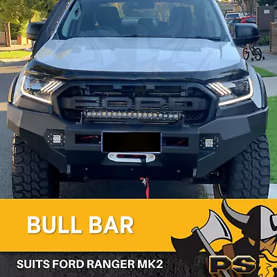 ADR Approved Bull Bar Matte Black For Ford Ranger 2015 - 2022 PX2 PX3 Winch B... • $1200