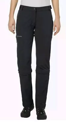 VAUDE Women's Women's Farley Stretch Capri T-Zip II Trouser Black Bnwt • £20