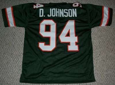 Unsigned DWAYNE JOHNSON Jersey Custom Sewn New Football Miami S-3XL All 3 Colors • $38.05