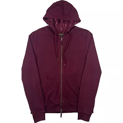 Ed Hardy Medium Maroon Zip Hoodie With Logo • £44.99