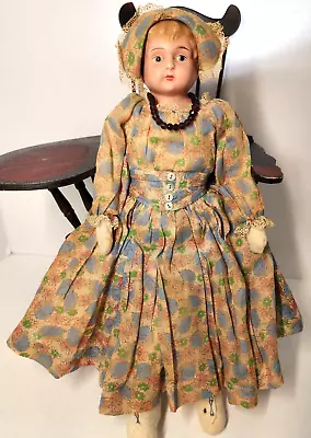 16  Antique 1900 German Tin Head Minerva Doll Germany Metal Original Clothes Hat • $129.81