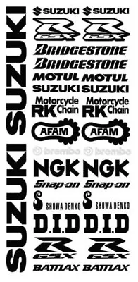 30 X Suzuki Bellypan Decals Fairings Motorcycle Track RACING STICKERS Sponsor • £19.95