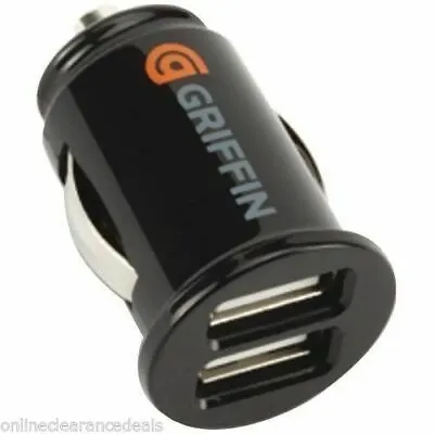 OFFICIAL GRIFFIN  USB In Car DUAL Charger Cigarette Lighter Adapter All Phones • £3.15