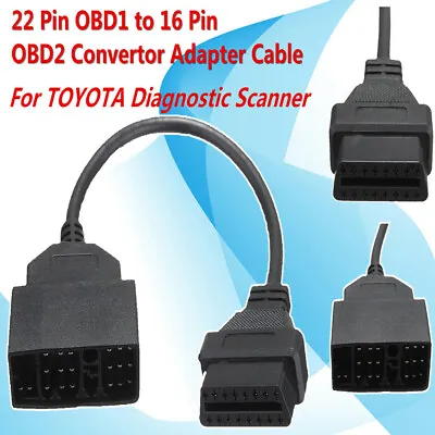 22 Pin OBD1 To 16 Pin OBD2 Convertor Adapter Cable For TOYOTA Diagnostic Scanner • $24.22