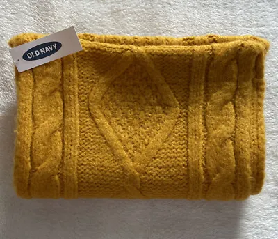*NEW* OLD NAVY MUSTARD YELLOW Cable Knit Infinity Scarf  Unisex • $15