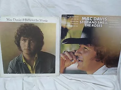 Mac Davis I Believe In Music / Stop & Smell The Roses Vinyl LP Records Lot Of 2 • $22