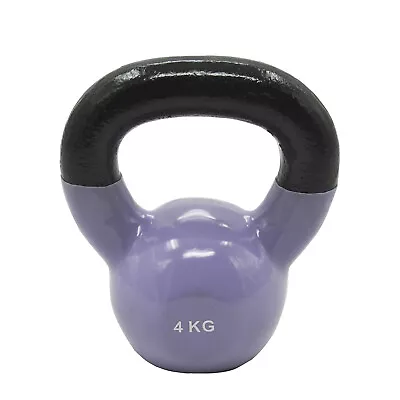 4Kg Iron Vinyl Kettlebell Weight - Gym Use Russian Cross Fit Strength Training • $29.95