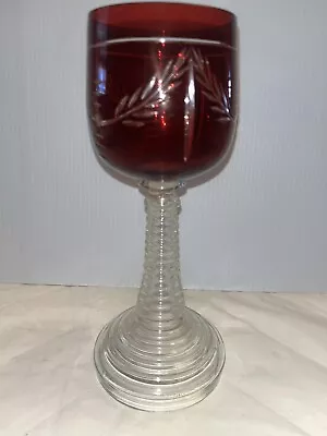 Antique Bohemian Moser Cranberry Glass Goblet!! • $23