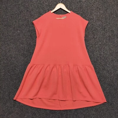 $19.95 • Buy ASOS Womens Dress Size 16 Coral A-Line Short Sleeve Zip Up Stretch Low Waist