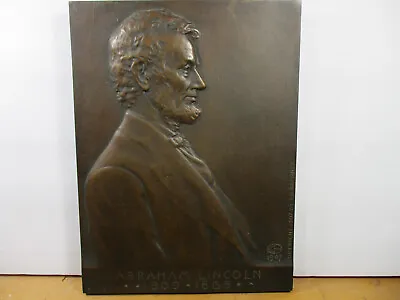 Abraham Lincoln Bronze Plaque Victor David Brenner 1907 230mm X 180mm • $3500