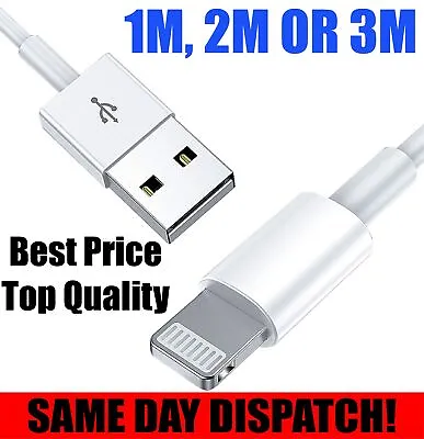 USB IPhone Charger Cable Apple IPad USB Lead 5 6 7 8 X XS XR 11 12 Pro IPod • £2.75