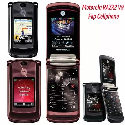 Original Motorola RAZR2 V9 2MP 3G HSDPA 2100 Flip  Bluetooth Cellphone Unlocked • $80