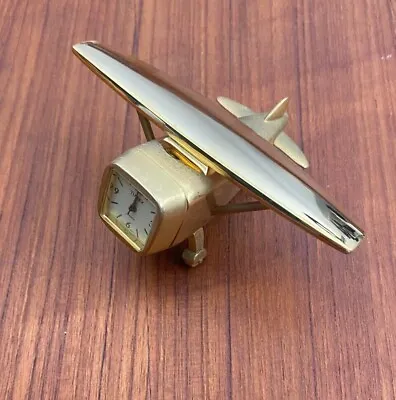 * Timex * Collectible Miniature Airplane Clock Brass Aircraft Heavy MINT! • $25.68