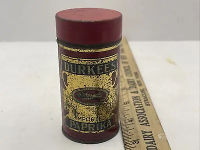 Vintage DURKEE's PAPRIKA Round SPICE TIN Advertising S3C1 • $12.50