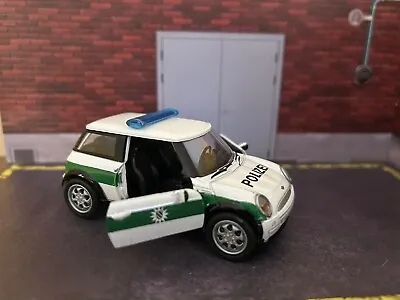 Mini Cooper Police Germany Car Model Toy Diecast Amercom 1:43 • £9.98