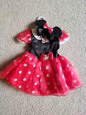 Disney Baby Minnie Mouse Dress W/Ears Headband Baby Infant 9-12 Months • $7.99