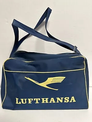 Vintage Original 1960’s Lufthansa Airlines Vinyl Travel Carry On Stewardess Bag • $39.95
