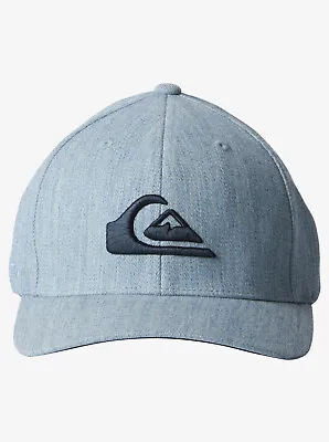 QUIKSILVER MOUNTAIN & WAVE Blue Fog  CAP HAT NEW MENS FLEXFIT  Arch Brim Surf • $45.99