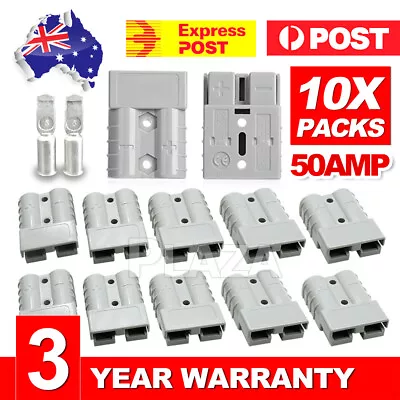 $12.85 • Buy 10 X Anderson Style Plug Connectors 50 AMP 12-24V 6AWG DC Power Tool
