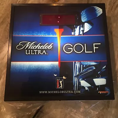 MICHELOB  ULTRA DIGITAL CLOCK Light Sign GOLF MOTIF  Man Cave Lamp Beer Bar 18.5 • $99.99