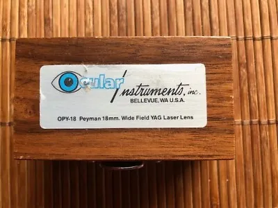 Ocular Instruments 18 Peyman 18mm Wide Field YAG Laser Lens • $176
