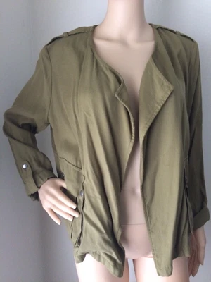 $13.50 • Buy BERSHKA Olive Army Green Open Loose Pockets Jacket Size L