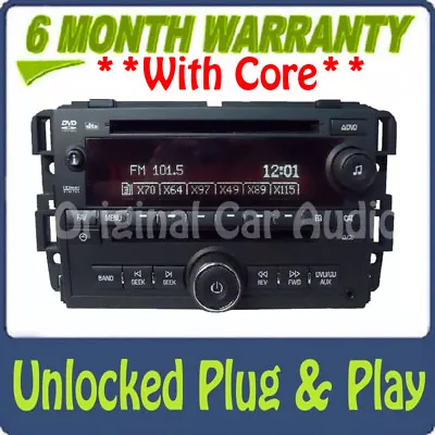 UNLOCKED GMC Acadia Radio Stereo CD DVD Player MP3 Ipod Aux Input Receiver AM FM • $173