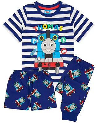 Thomas & Friends Pyjamas Boys Trains T Shirt With Long Or Short Bottoms • $43.99