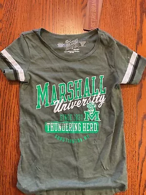 Original Retro Brand Marshall Thundering Herd Girls Fashion T-Shirt Medium Green • $12.99