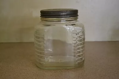 Vintage Ribbed Glass Bushells Coffee Jar-Embossed To Base Lot 2 • $25.95