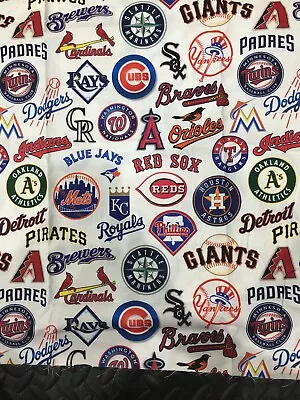 MLB COTTON Fabric 1/4 Yard 9 Inches X 44 Inches All Teams Fabric For MASK • $6
