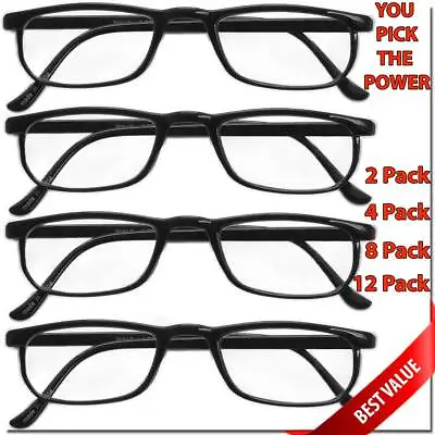 Reading Glasses Lens 24812 Pack Lot Classic Reader Unisex Men Women Style Lot • $7.95