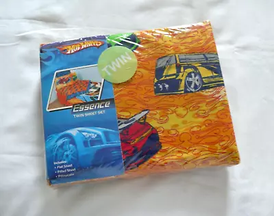 Hot Wheels Essence 3pc Twin Flat Fitted Pillowcase Bedding Sheet Set • $79.99