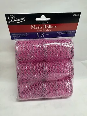 Diane Vintage Hair Mesh Rollers 1 3/4  Pink- 6 Pack • $12.99