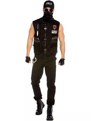 Adult's Mens Spec Ops Tactical SWAT Team Member Costume • $27.67