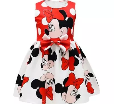 Minnie Mouse Dress Cute Baby Girl Clothes Summer Dress Infant Dresses Cotton • $20.55