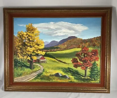 VTG  Framed Original Art “A Part Of Vermont” Acrylic On Canvas Landscape Foliage • $330.90