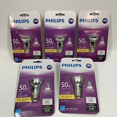 $34.97 • Buy Lot Of 5 Philips 50W PAR16L Dimmable Bright White LED Glass Light Bulb