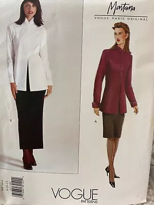 Vogue Paris Original Pattern 2457 Claude Montana Shirt & Skirt 8 10 12 UNCUT • $24