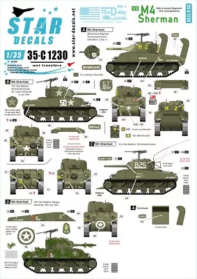 Star Decal 35-c1230 Us M4 Sherman. 75th-d-day-special.normandy And France 1/35 • £9.89