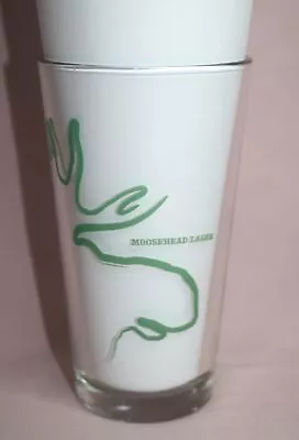 Collectible Moosehead Lager Canadian Beer Drinking Glass 16 Oz. Green Label • $14.95