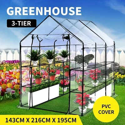 Levede Greenhouse Walk In 3 Tier Garden Shed PVC Cover Film Green House Tunnel • $129.99