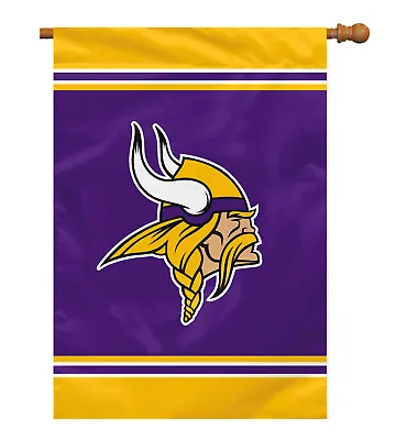 Minnesota Vikings 28 X40  Licensed NFL 1 Sided Vertical House Flag / Banner • $15.99