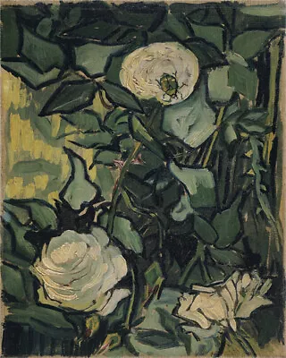 Hand-painted Oil Painting Vincent Van Gogh Roses April 1890 - May 1890 • $99.60