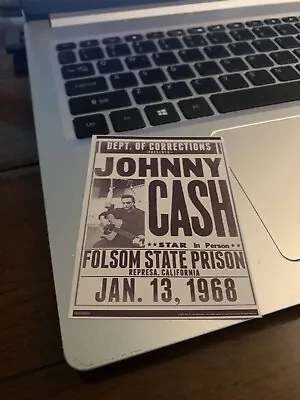 $3.99 • Buy Classic Vintage Concert Poster Sticker.  Johnny Cash Folsom Prison 1968